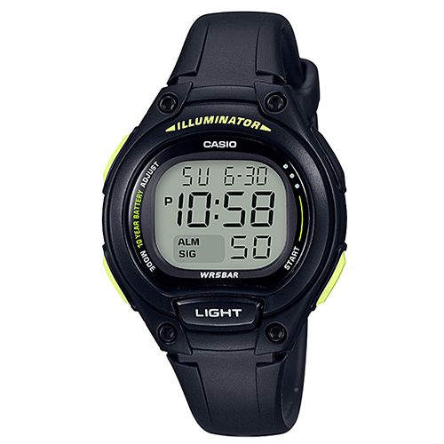 CASIO 簡約造型超實用數位休閒錶(LW-203-1B)-黑框x黑/34.6mm