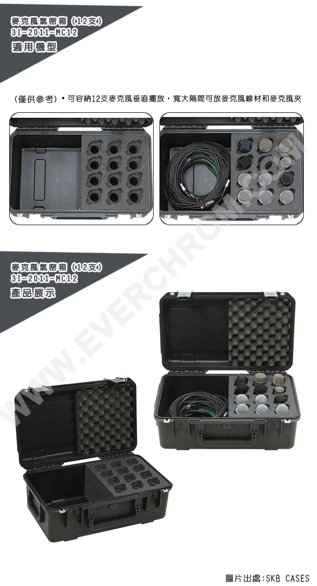 SKB Cases-12支麥克風氣密箱3I-2011-MC12