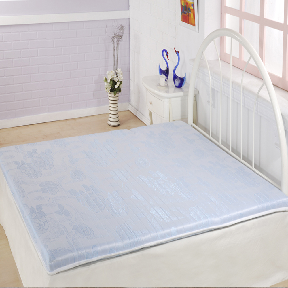 思美爾 矽膠獨立筒折疊床墊(粉藍色)-雙人加大6尺