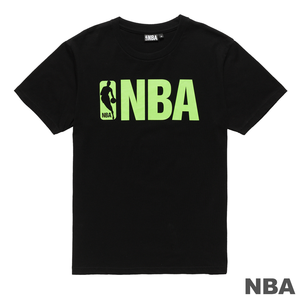 NBA-美國職籃LOGO夜光印花短袖T恤-黑 (男)