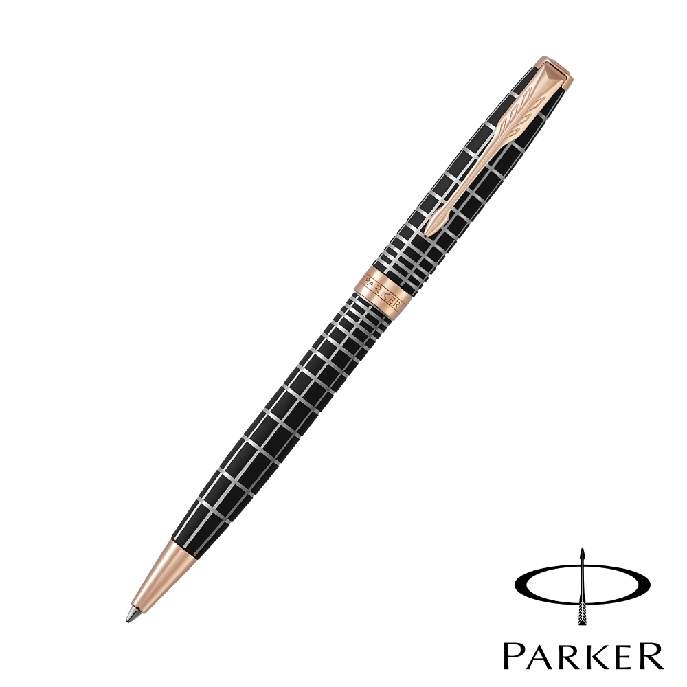 PARKER SONNET卓爾 巧克力格紋金夾 原子筆