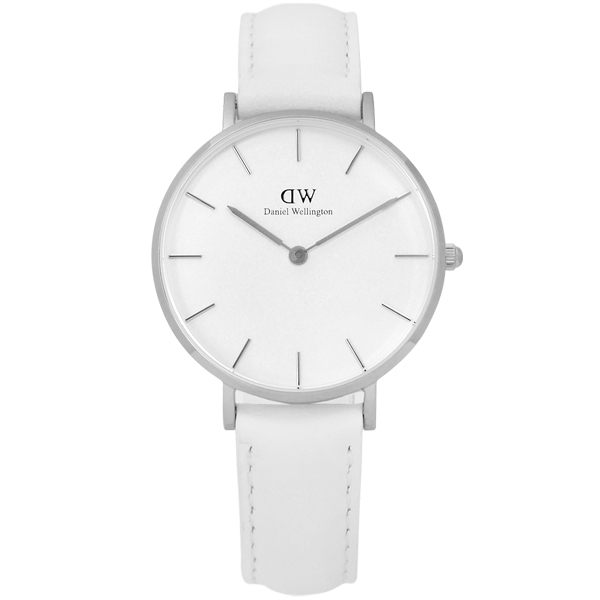 Daniel Wellington Classic 清新經典真皮手錶-白色/32mm