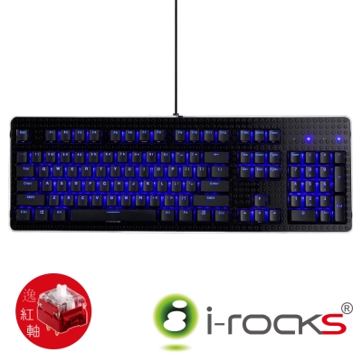 i-Rocks K76M RGB背光機械鍵盤-黑(紅軸)