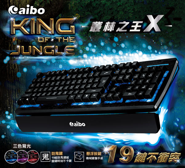aibo ENKB10 叢林之王X多媒體背光電競鍵盤(19鍵不衝突)