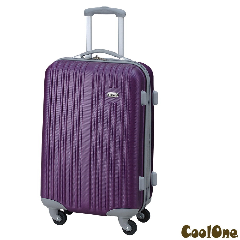 CoolOne 紫色情挑直條紋28吋旅行箱