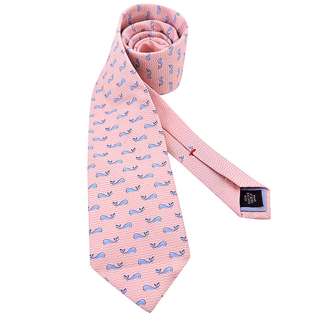 TOMMY 粉紅色鯨魚圖樣造型領帶