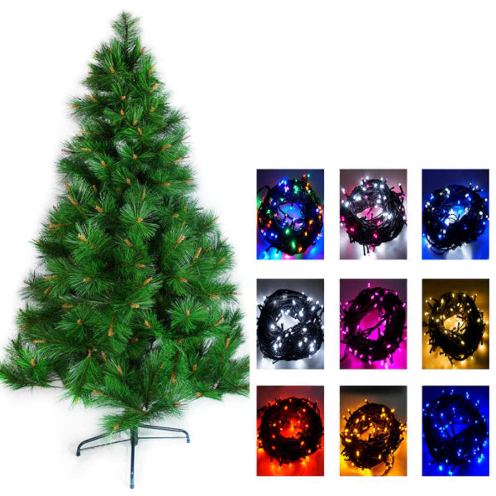 台製15尺(450cm)特級松針葉聖誕樹(不含飾品)+100燈LED燈9串