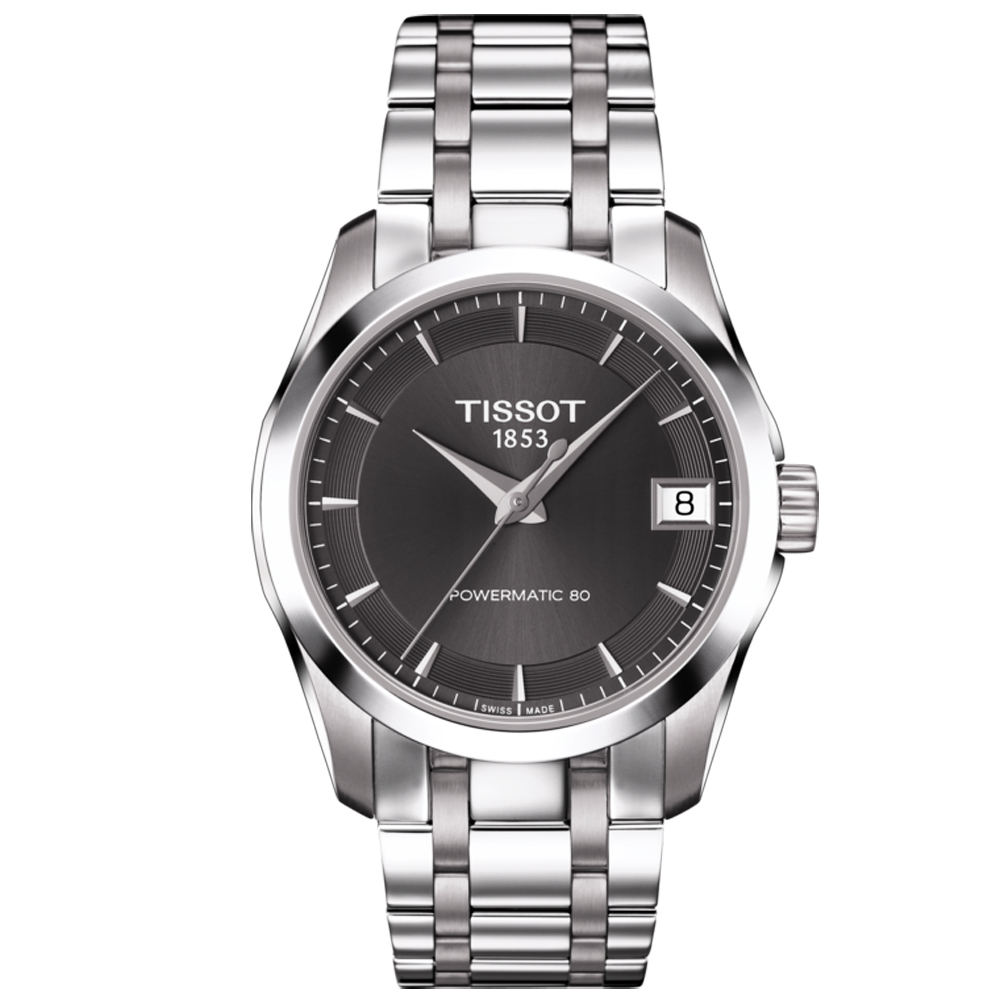 TISSOT 天梭 官方授權 建構師 Powermatic 80 機械女錶-黑/32mm