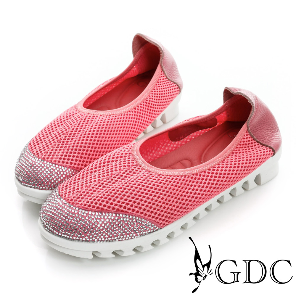 GDC舒適-柔軟彈性厚底懶人休閒鞋-西瓜紅