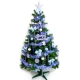 摩達客 台製5尺(150cm)豪華裝飾綠聖誕樹(藍銀色系)(不含燈) product thumbnail 1