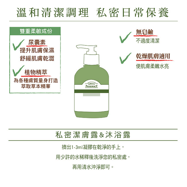 Green Pharmacy 草本肌曜 鼠尾草私密水嫩潔膚露 370ml