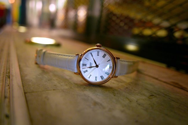 ORIENT 東方錶 ELEGANT系列 羅馬假期復古機械女錶-白x玫瑰金框/37.5mm