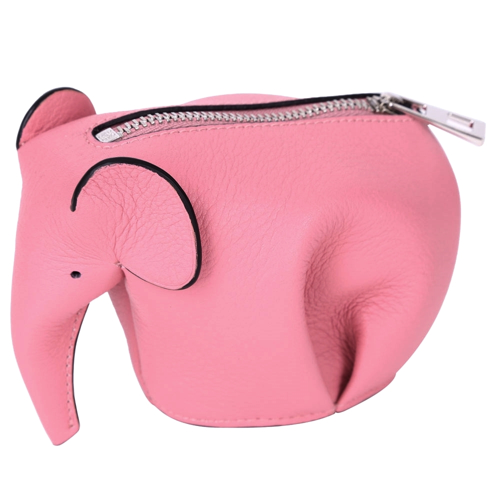 LOEWE Animales Elephant 立體大象造型拉鍊零錢包(粉色)