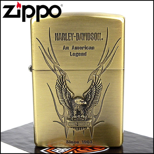 ZIPPO 日系~Harley-Davidson-哈雷-銅古美蝕刻加工打火機