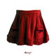 鬆緊雙口袋荷葉裙擺短裙*2255紅 product thumbnail 1