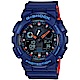 CASIO卡西歐 G-SHOCK特別版玩色雙顯錶-藍/51mm(GA-100L-2ADR) product thumbnail 1