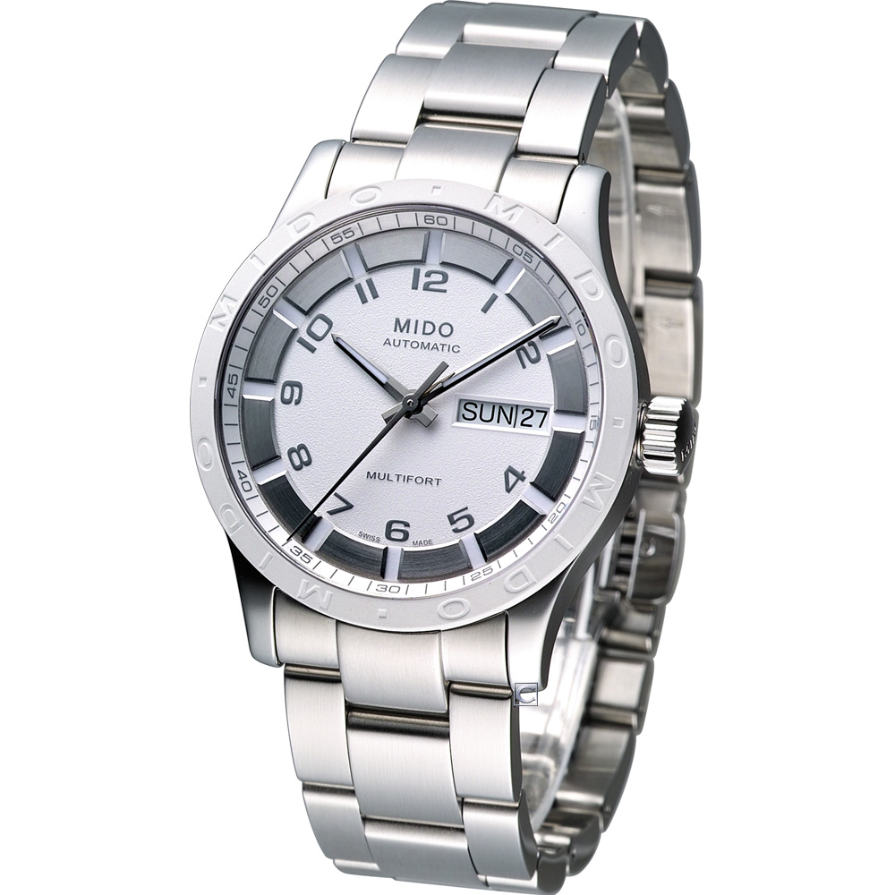 【MIDO 美度】官方授權經銷商M2 Multifort系列時尚機械腕錶-白x銀/38mm