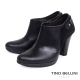Tino Bellini 西班牙進口優雅真皮拼接麂皮9CM踝靴_黑 product thumbnail 1