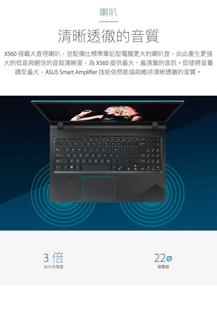 ASUS X560UD 15吋窄邊框筆電(i7-8550U/GTX 1050/4G/閃電藍