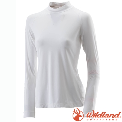 Wildland 荒野 W1691-30白色 女 Tactel長袖抗UV上衣
