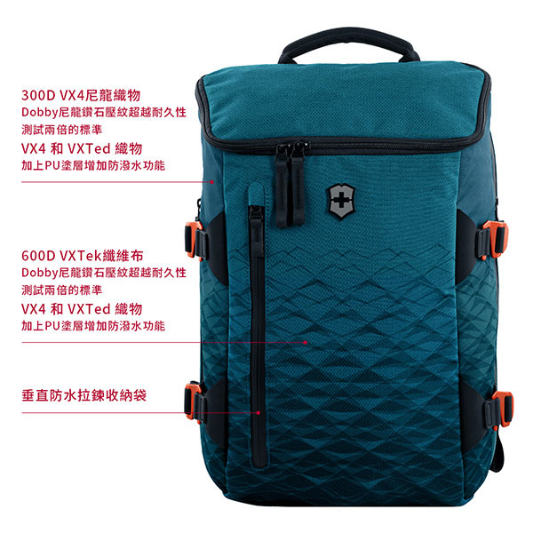 VICTORINOX 瑞士維氏VX Touring系列15吋電腦後背包-藍 601493