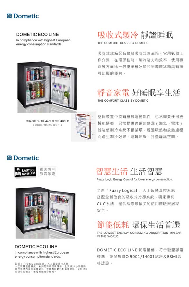 Dometic 吸收式製冷小冰箱 / Eco Line MiniBar RH440 LD