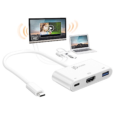 j5create USB Type-C 轉 HDMI 4K 三合一螢幕轉接器-JCA379