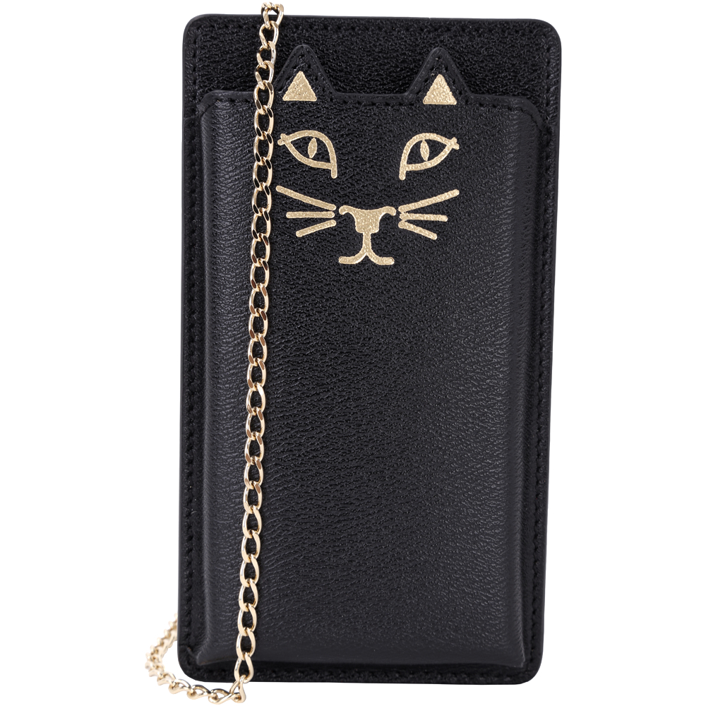 Charlotte Olympia Kitty i Phone5 貓咪鍊帶手機套(黑色)