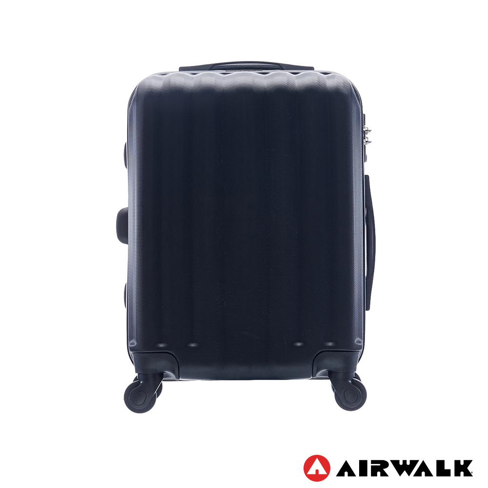 AIRWALK -海岸線系列 BoBo經濟款ABS硬殼拉鍊20吋行李箱 - 黑水黑