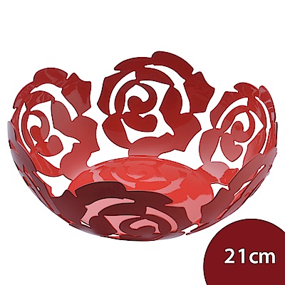 Alessi 義大利 玫瑰水果籃 置物籃 紅色 21cm