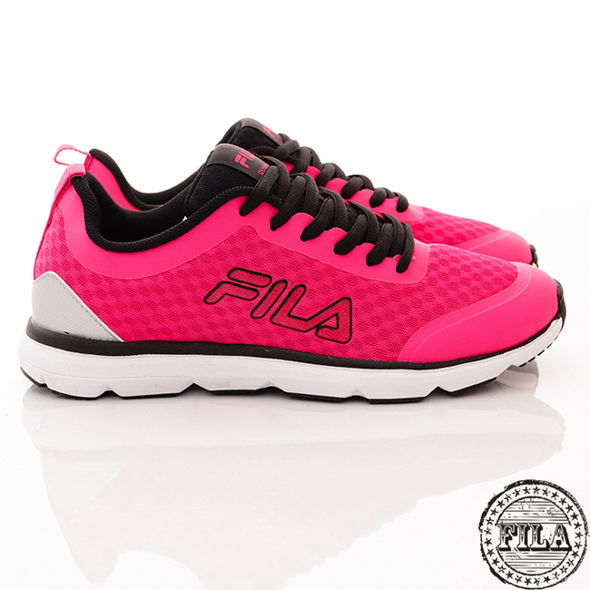 FILA 女款 輕量舒適慢跑鞋~黑粉 5-J319R-240