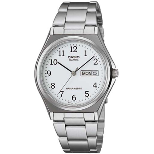 CASIO 經典簡約時尚日曆星期腕錶(MTP-1240D-7B)-數字白面/36mm