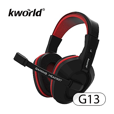 KWorld 廣寰 頭戴電競耳麥 G13《黑紅》