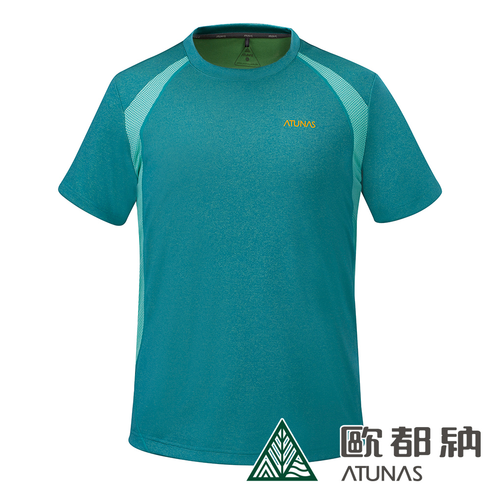 【ATUNAS 歐都納】男款涼感吸濕排汗透氣防曬短袖T恤A-T1801M湖藍