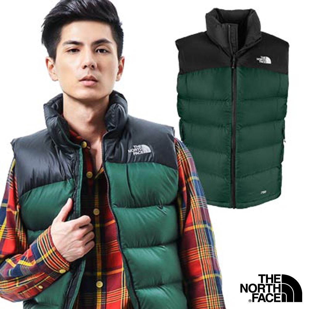 THE NORTH FACE NUPTSE 2 男 700FILL 羽絨背心 墨綠/黑