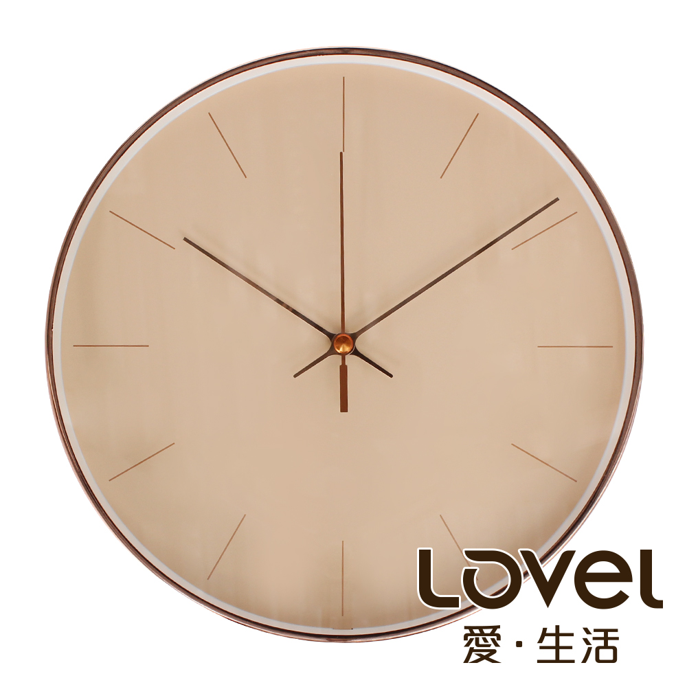 Lovel 25cm GOLDEN AGE靜音機芯掛鐘-膚色時光（T722CR-RG）