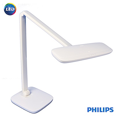 【飛利浦 PHILIPS LIGHTING】軒璽 座夾兩用LED檯燈-白色(66049)