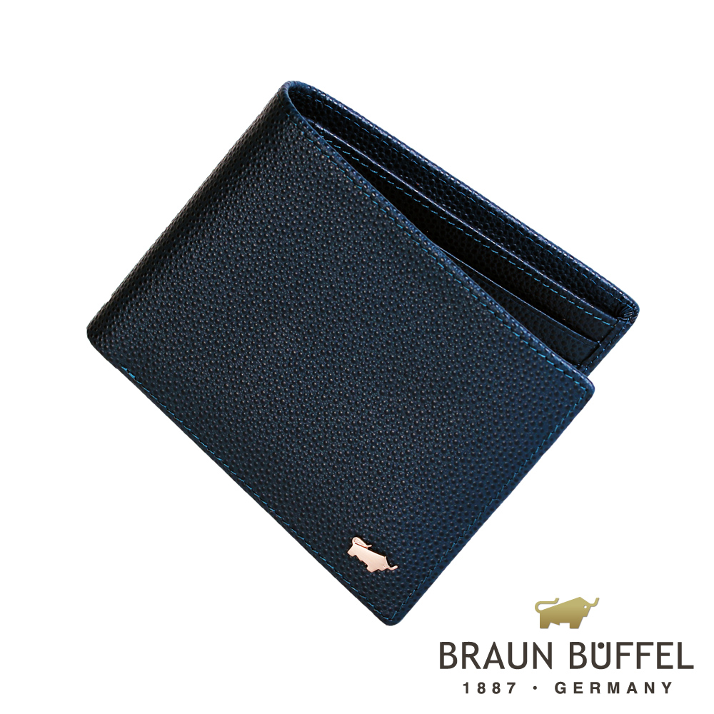 BRAUN BUFFEL - HOMME-B紳士系列5卡透明窗皮夾 - 藍色