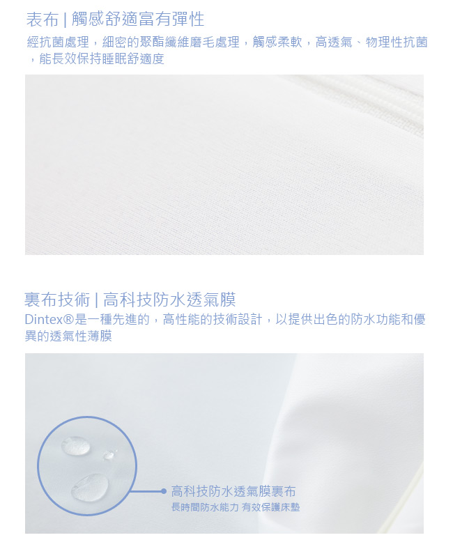 LAMINA高科技膜防蹣防水保潔墊1入-白(加大)