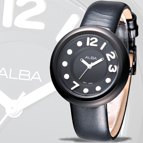 ALBA 炫采美少女時尚腕錶(AH8099X1)-黑/38mm