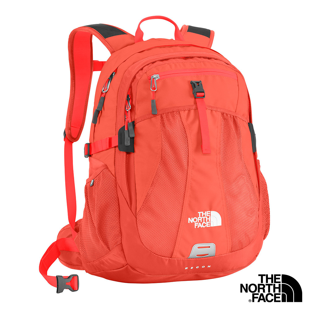 The North Face 女 28L15吋電腦背包火燼橘/珊瑚紅