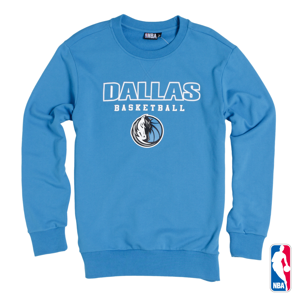 NBA-達拉斯小牛隊保暖厚T恤-淺藍(男)