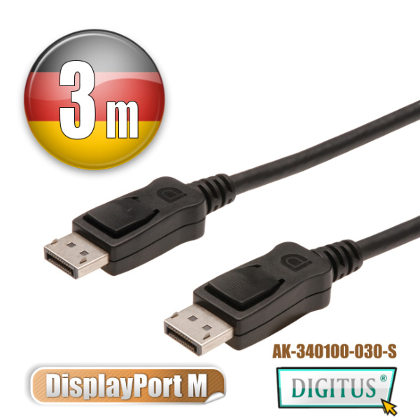 曜兆DIGITUSDisplayPort-3公尺圓線(公-公)