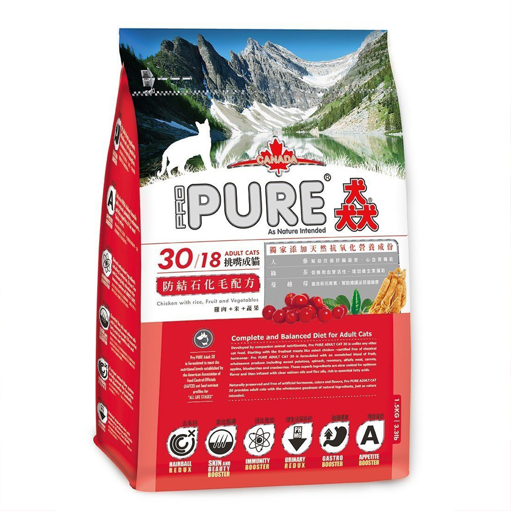 PURE猋 挑嘴成貓蔓越莓配方3kg 1入