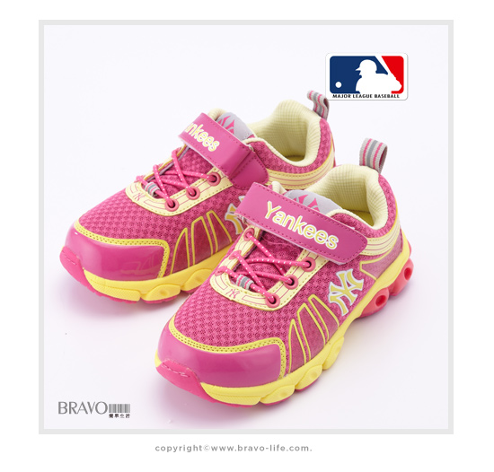 MLB大聯盟洋基2015新品。避震氣墊運動童鞋款桃