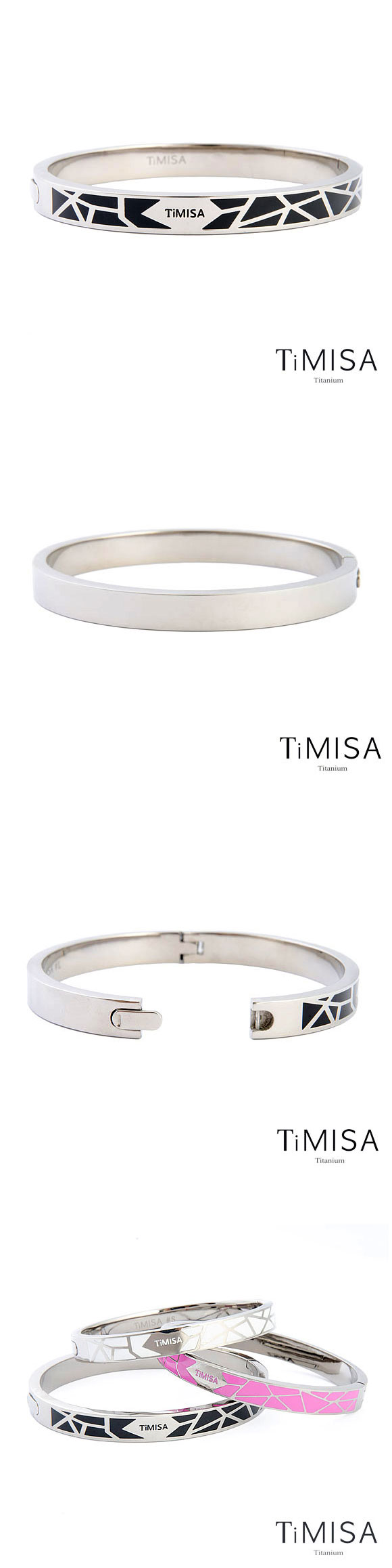 TiMISA《個性主義-原+黑》純鈦手環