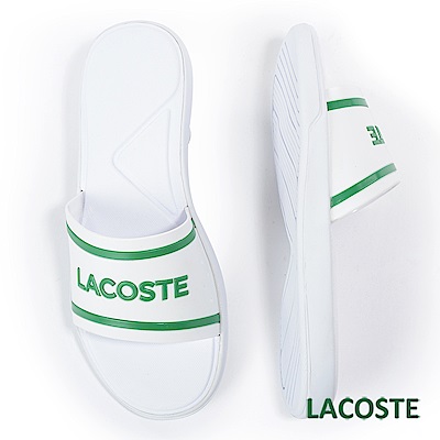 LACOSTE 女用拖鞋-白/綠