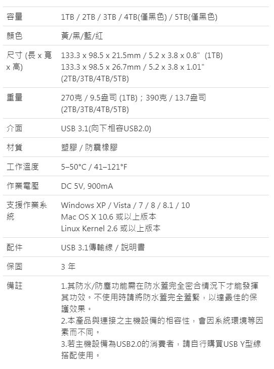 ADATA威剛 HD710 PRO 2TB USB3.1 2.5吋軍規硬碟-黃色