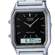 CASIO 銀色時尚復古雙顯指針錶-黑/29.5mm product thumbnail 1