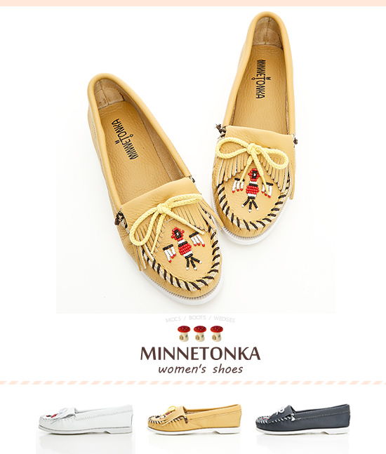 MINNETONKA 卡其色雷鳥牛皮莫卡辛女鞋 (展示品)